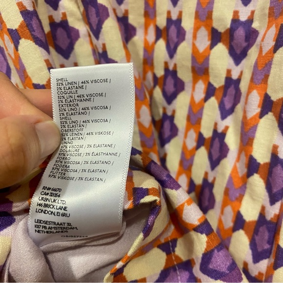 NWT Anthropologie | Maeve | Cream Purple Ophelia Linen Mini Dress, 10 - Picture 10 of 11